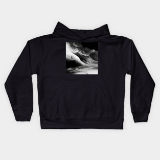 Dark Black Waves Kids Hoodie